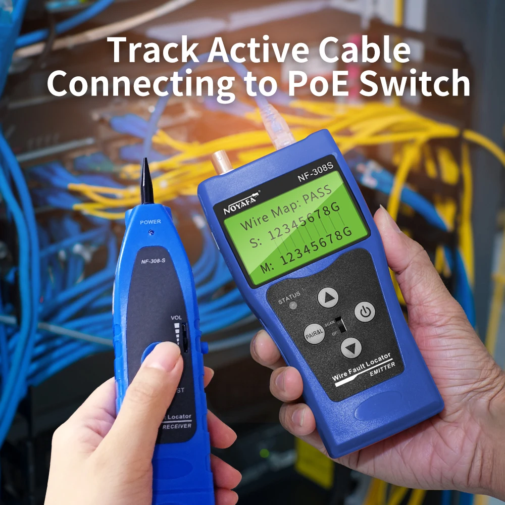 Noyafa NF-308S Network Monitoring Cable Tester LCD Wire Fault Locator LAN Measure Network Coaxial BNC USB RJ45 RJ11 Cable Track