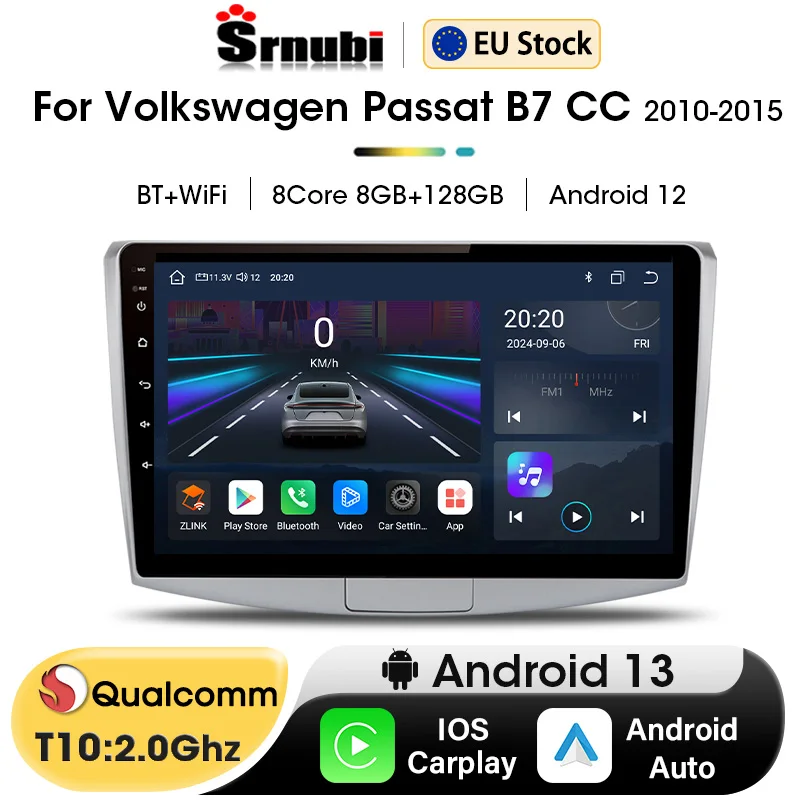 Android 12 Auto Radio Für VW Volkswagen Passat 7 B7 CC 2010-2015 Multimedia Video Player 2 Din