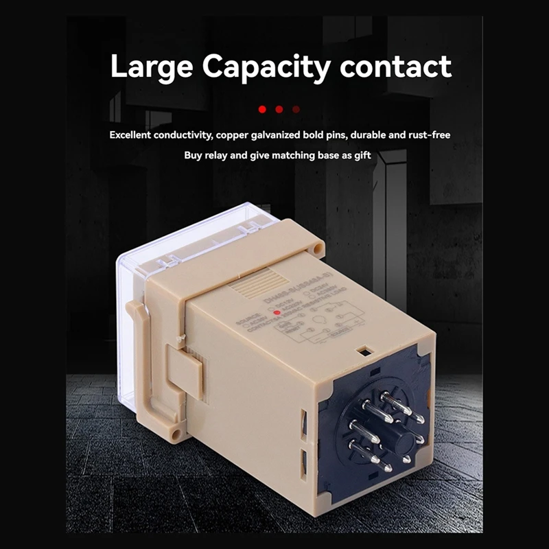 DH48S-S 12V รีเลย์ AC/DC 12V 24V 36V 110V 220V 380V ทําซ้ํารอบโปรแกรมรีเลย์หน่วงเวลา DH48S-S 12 V/24 V/380 V AC/DC D