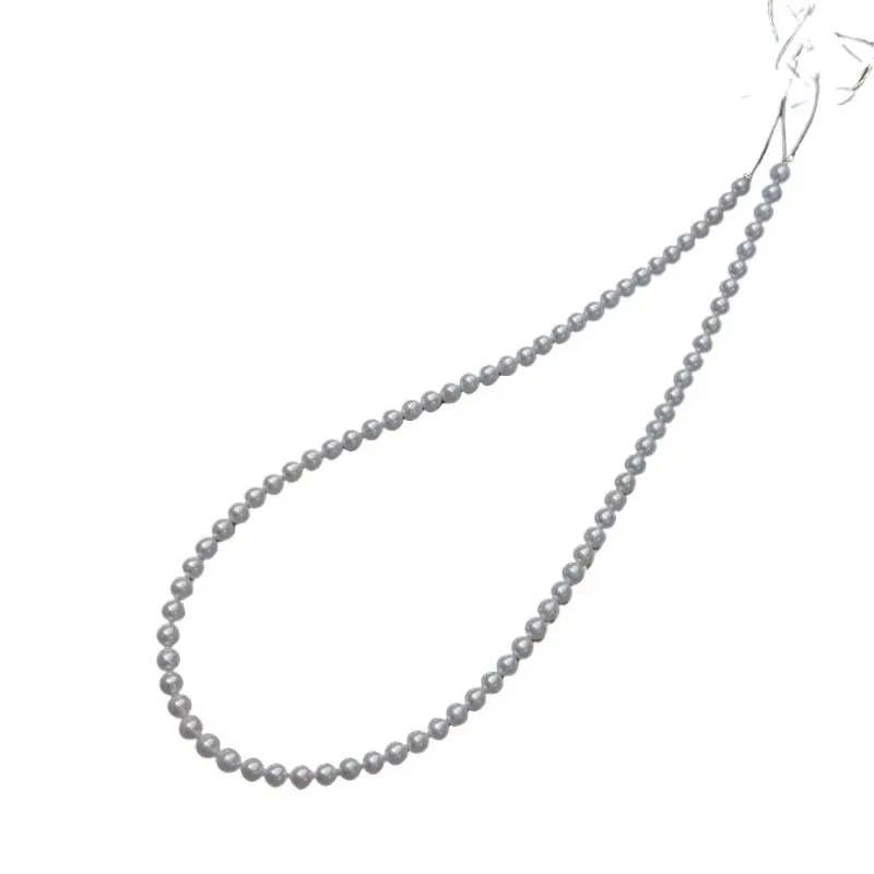 

White Pearl Strand Necklace 3-4mm, 925 Sterling Silver, Elegant Daily Wear Jewelry 888AAA