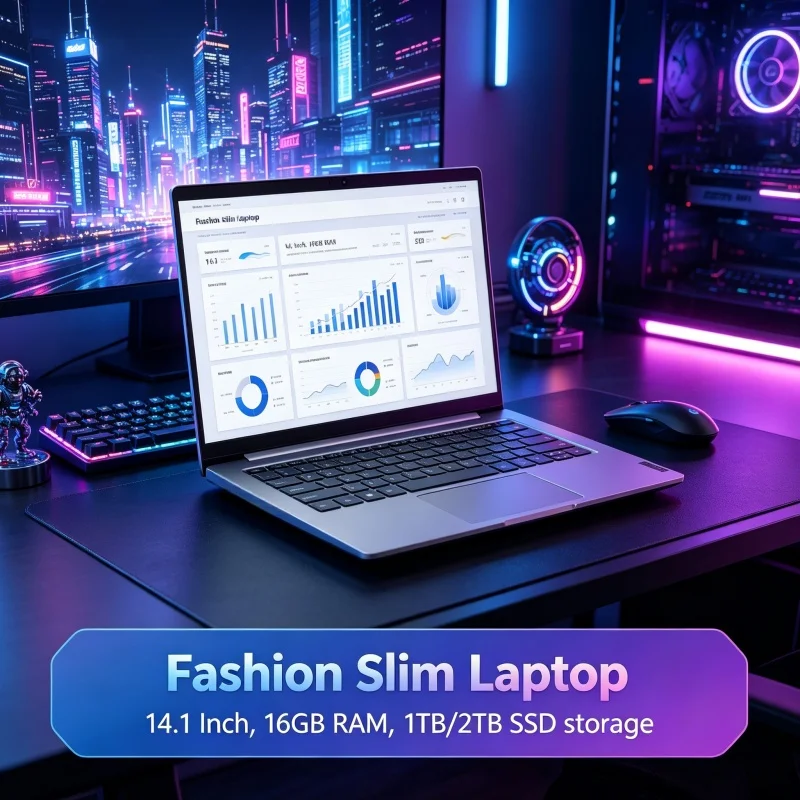 2TB Big Storage Notebook 14.1 Inch Ultra Thin Win11 Laptop Intel Core 6500Y DDR4 Portable PC For Office Study