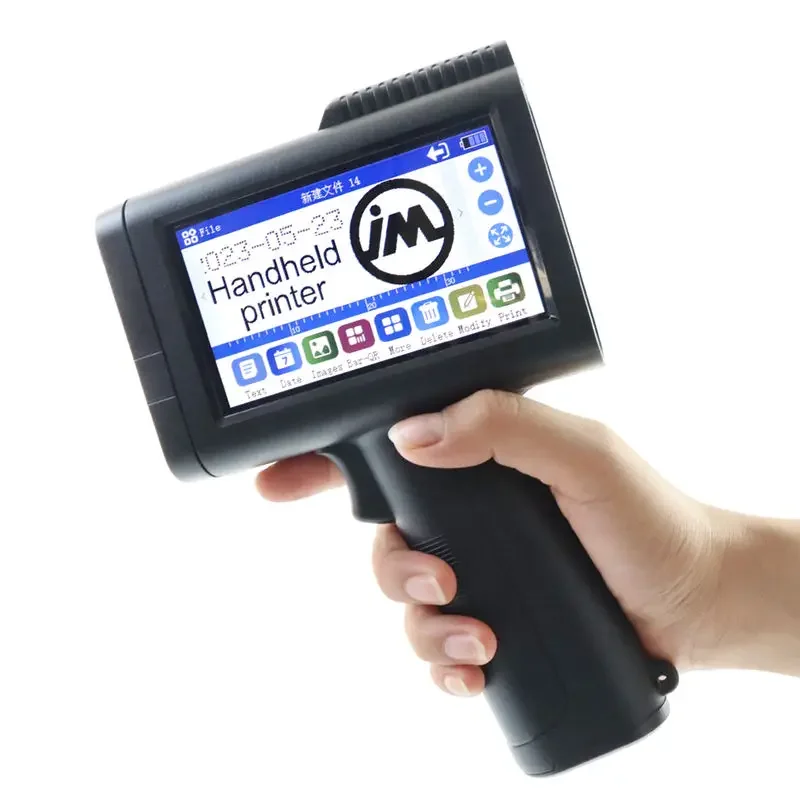 Portable 12.7mm Label Handheld Inkjet Printer for QR Barcode Batch Date Number Logo Expiry Date Coding Machine Non-encrypted