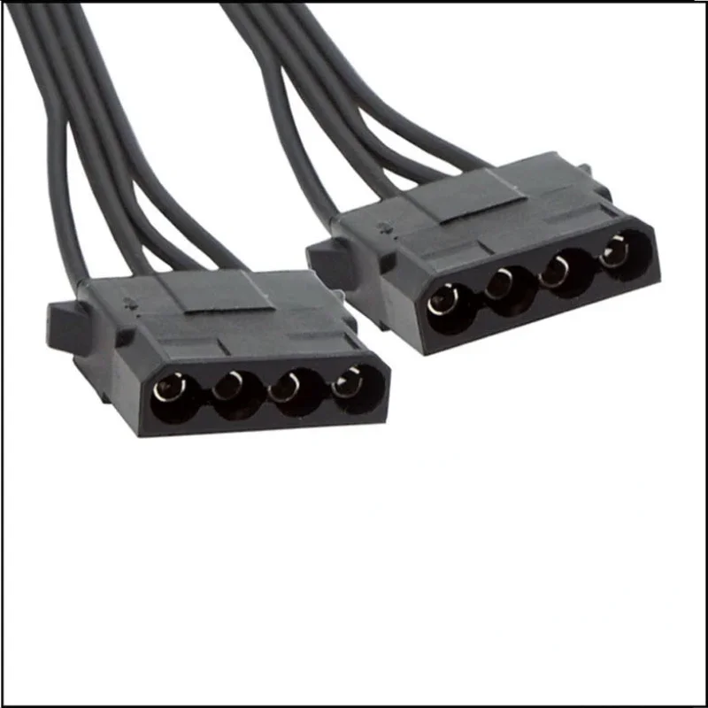 18AWG Molex 4 Pin Male To Dual 4 Pin Female IDE Molex Power Connectors Sleeved Y Splitter Cable