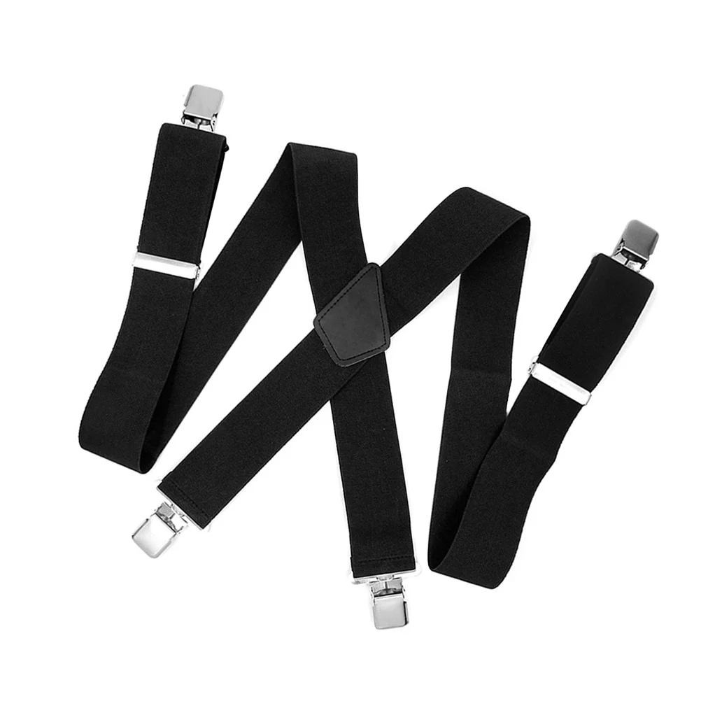 Suspensórios Ajustáveis para Calças Masculinas com 4 Clips, Design Leve e Moderno para Uso Diário Confortável