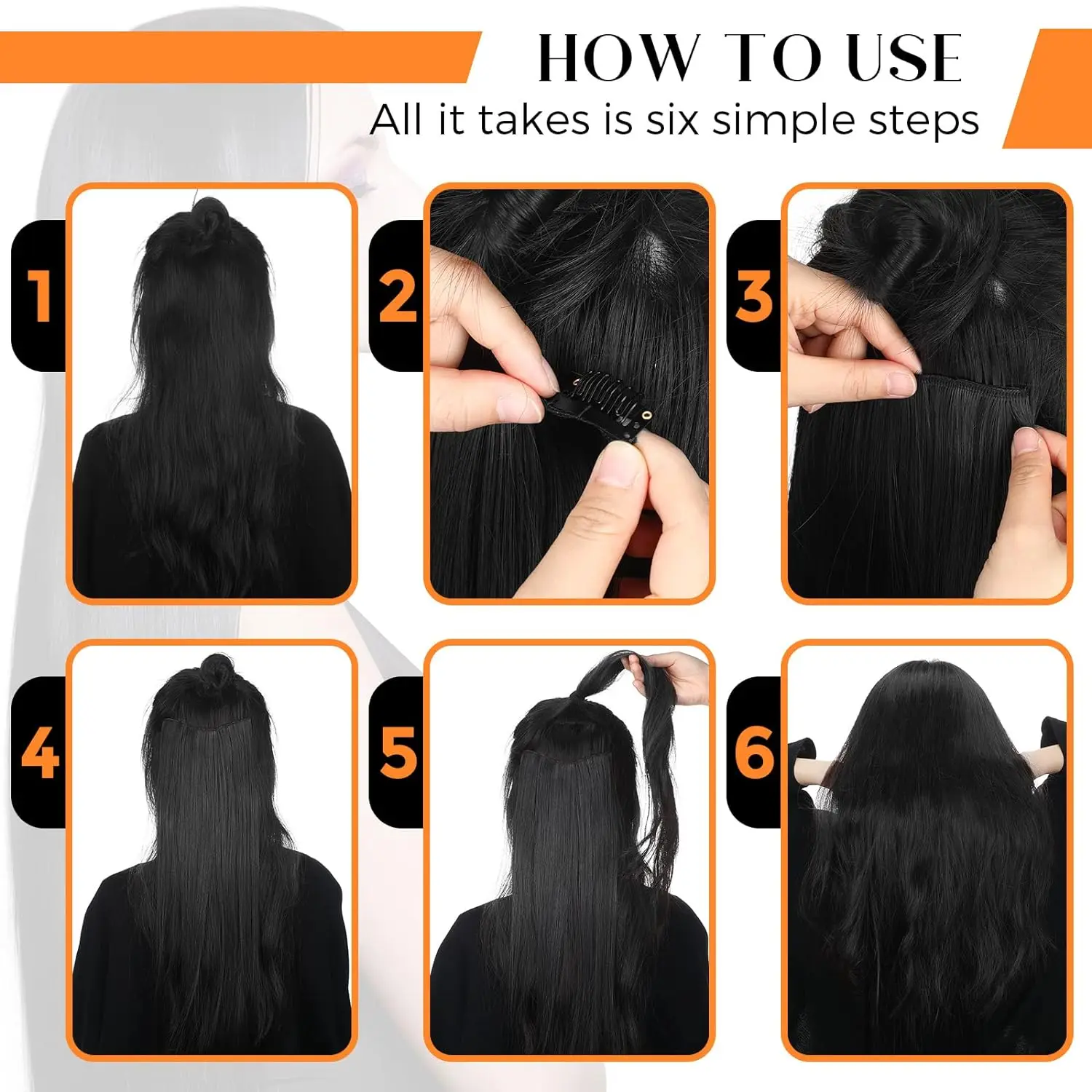 Synthetic Clip In Hair Extensions 12Pcs/Set 22inch Hairpiece 180g Body Wave 22 Clips Ins Seamless Invisible Heat Resistant Fibre