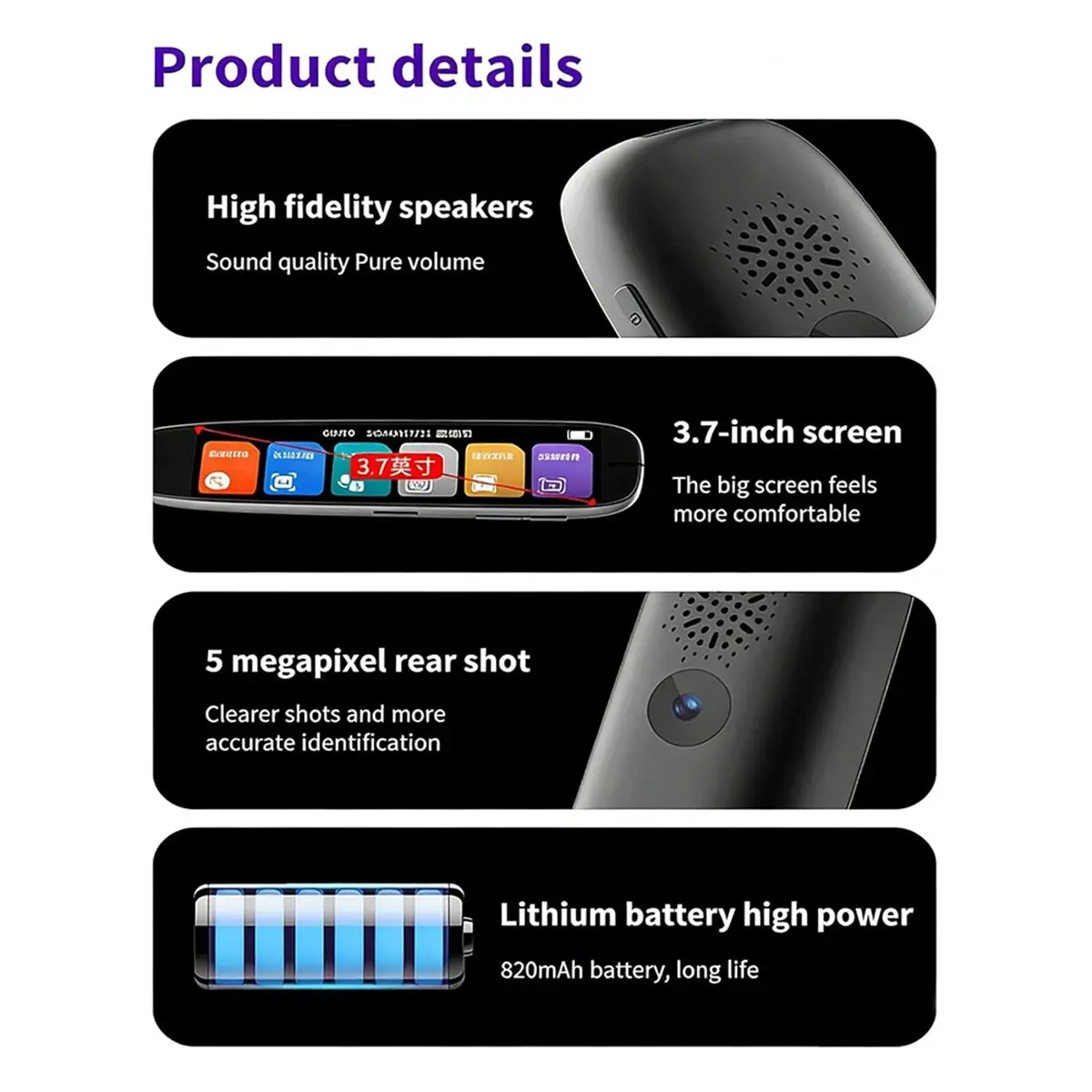 Scan Reader Pen for Dyslexia - 142 Language Translator with Real-Time Text-to-Speech & Scan to Text