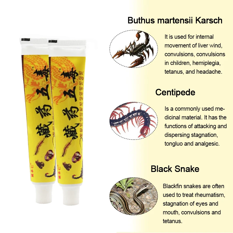 1/2/3Pcs Scorpion Venom Pain Relief Ointment Knee Back Muscle Ache Rheumatism Arthritis Joint Analgesic Treatment Cream Body Oil