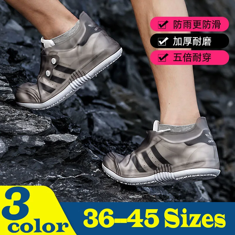 

Low-Cut Waterproof Overshoes with Buckle, Anti-Slip Thick Sole Rain Shoe Covers, Fashion Simple Unisex Ankle Rain Boots