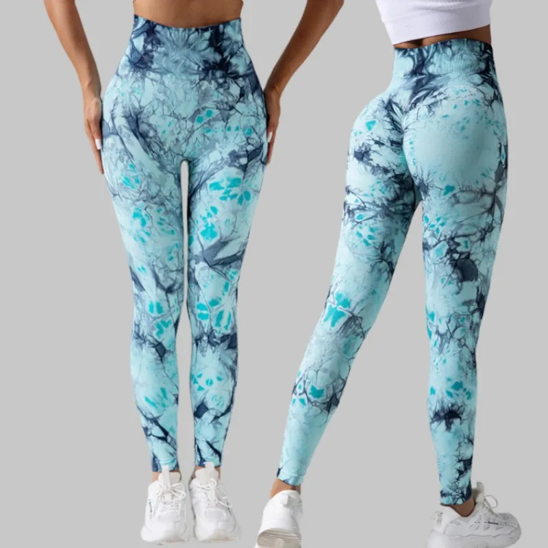 Fashion Print Leggings Women Seamless Slim Tights High Waist Hip Liftting Yoga Pants Outdoor Sports Running Fitness Leggings