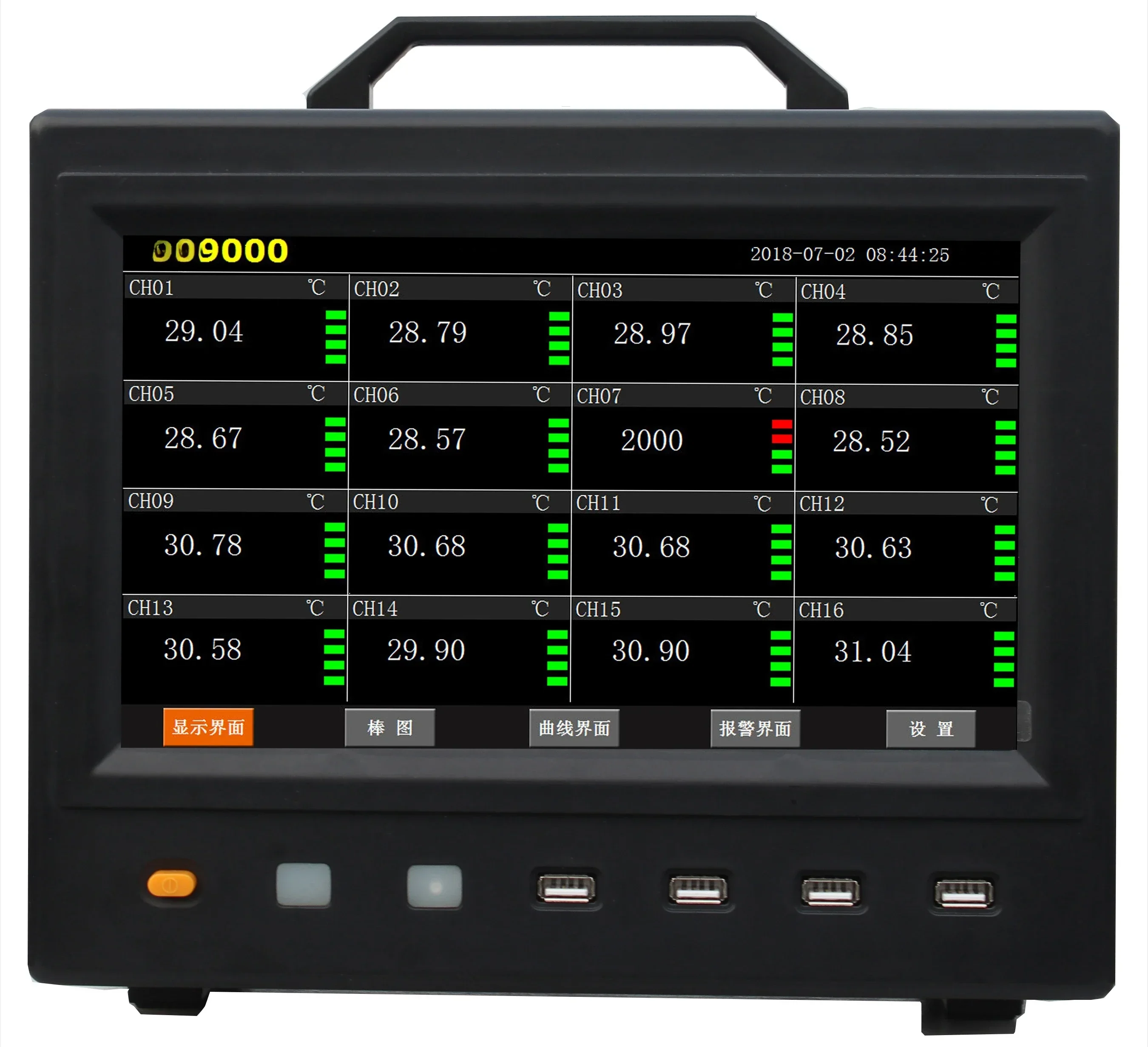 Temperature Data Logger 9000-8 Multi-Channel Paperless Recorder