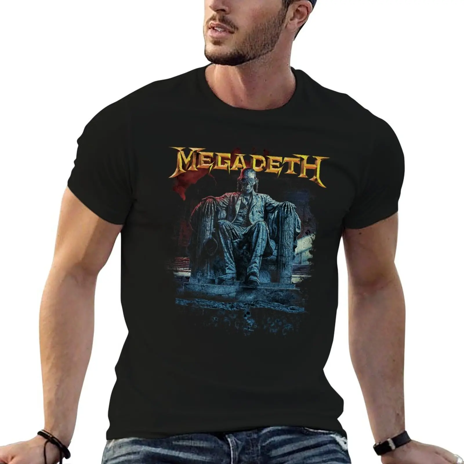 

Megadeth cotton For prints t man T-Shirt shirts Heavy Gift Lincoln t Metal with shirt For Fan, Vic Him