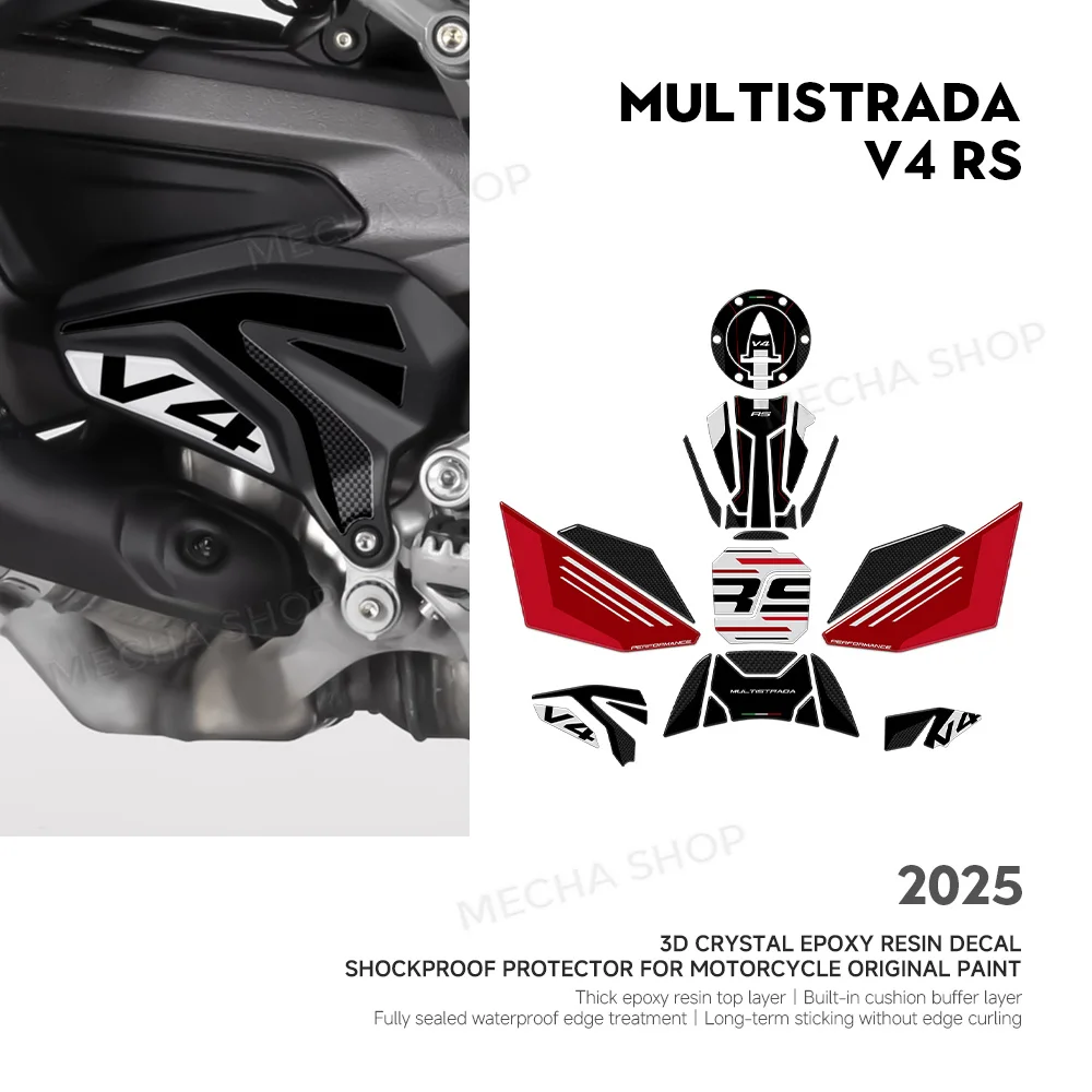 Motorcycle Accessories 3D Tank Mat Sticker Decal For Multistrada V4 RS 2025
