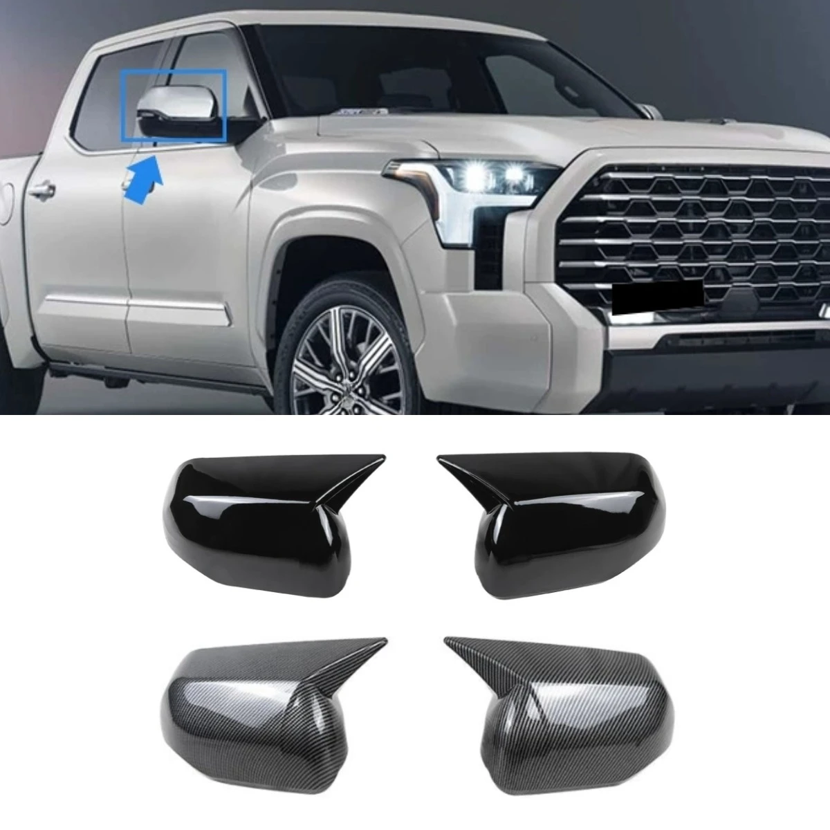 

Car Rearview Cover Protect Side Rear View Mirror Cover Caps For Toyota Tundra Sequoia 2022 Body Kit Car Accessories
