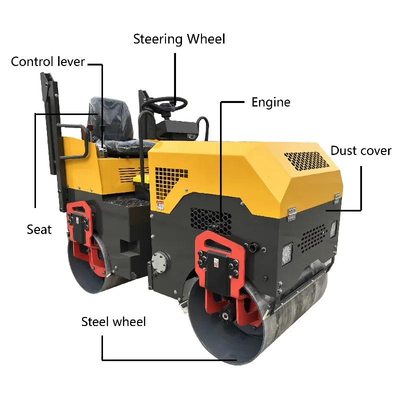Hydraulic Vibratory Road Roller Compactor Double Drum Machine For Pavement And Soil Compaction