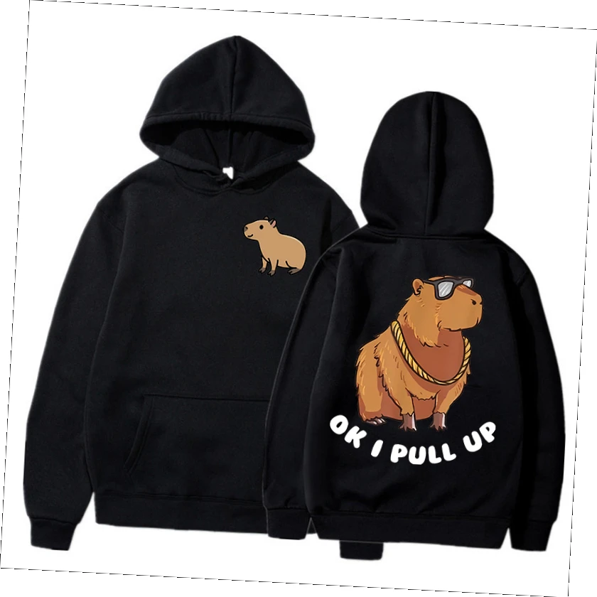 Capybara Fashion Hoodie Women Men Harajuku Pullovers Capibara Gothic Sweatshirt Mange Cute Y2k Hoody Cartoon korean style hooded