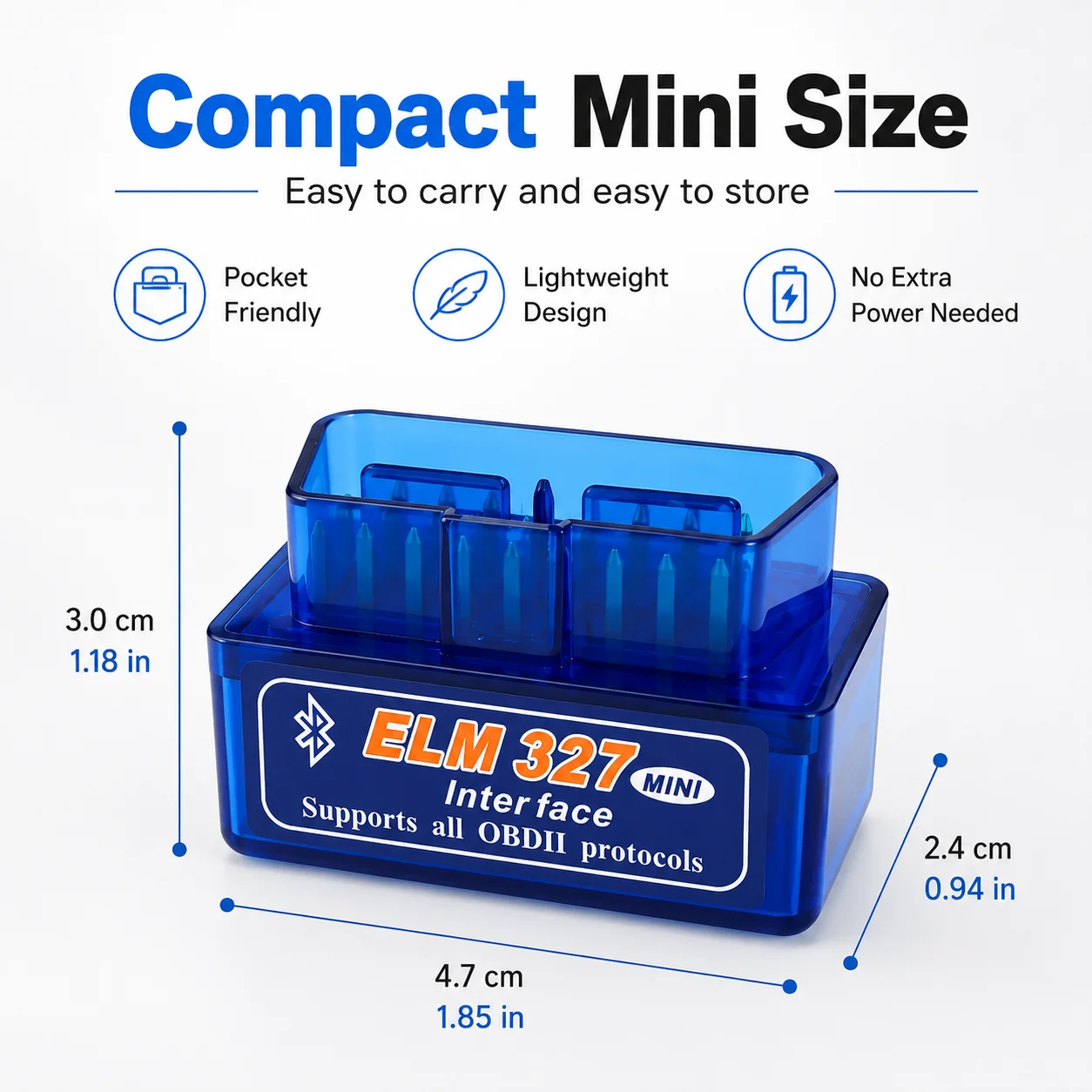 Mini OBD2 Bluetooth Diagnostic Scanner Car Engine Fault Code Reader OBDII Auto Scan Tool Wireless Vehicle Diagnostic Adapter