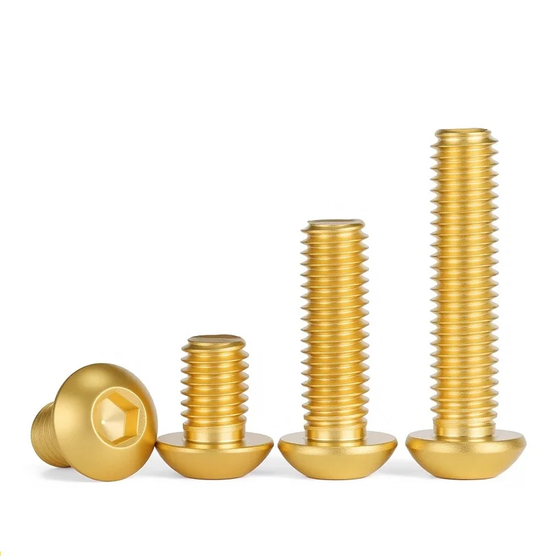 Pure Copper Round Pan Head Hexagon Socket Cap Head Screws M3 M4 M5 M6 M8 M10 M12 M14 M16 Button Head Allen Screws