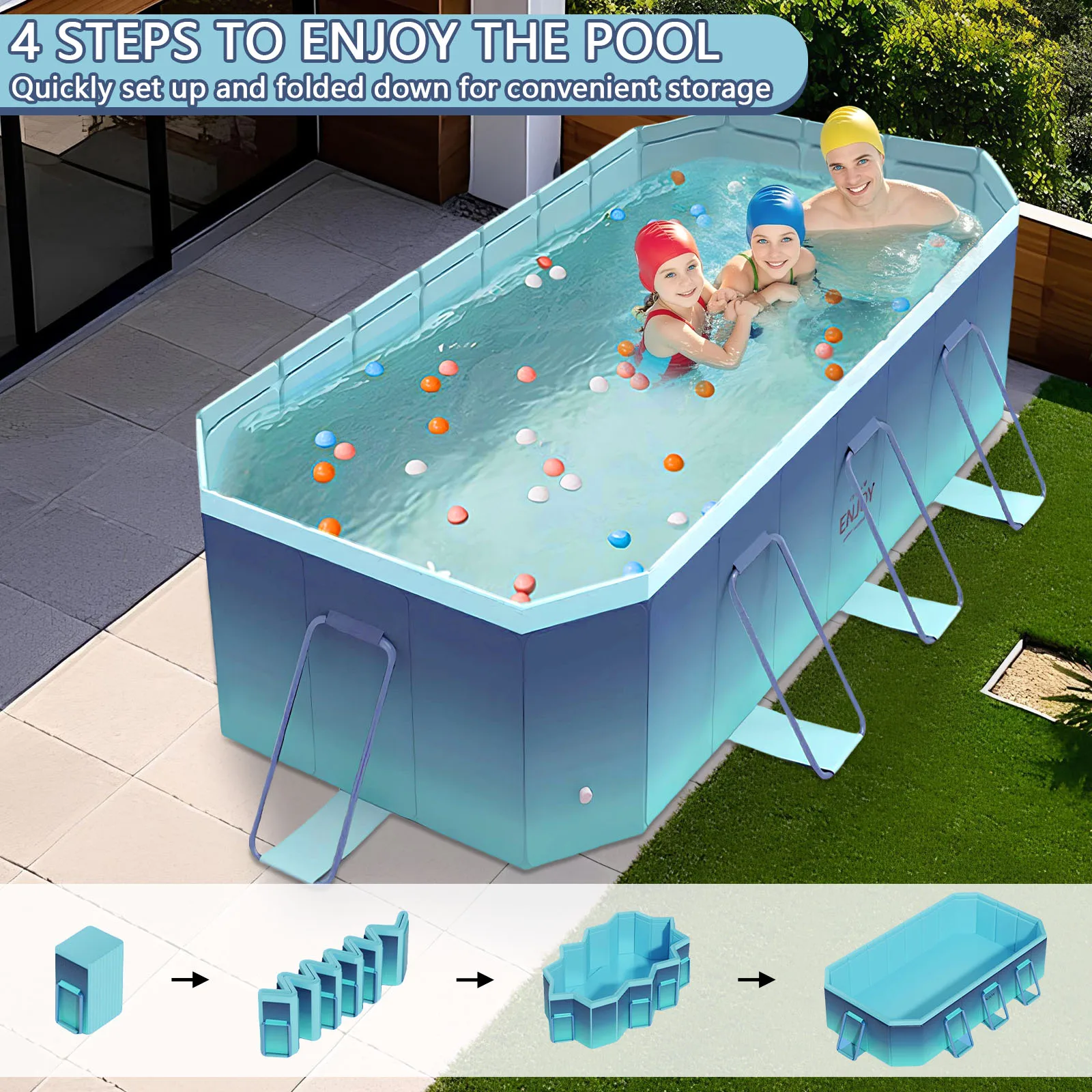 

Quality Home Outdoor Children's Swimming Portable Non-inflatable Foldable Pool Summer Water Party Thickened Baby Slide Pool