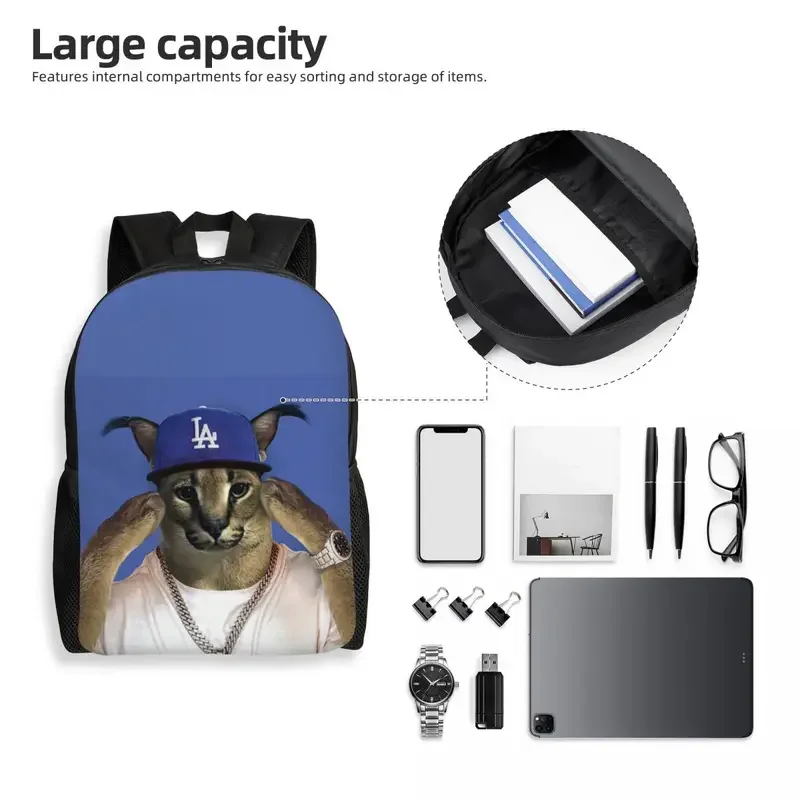 Big floppa rapper meme laptop backpack men women basic bookbag for college school students funny Caracal cat bag