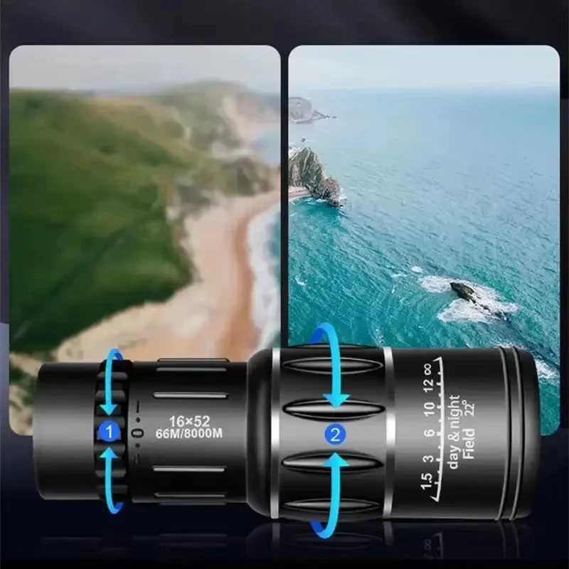 New Portable Monocular Telescope 16X25 HD ZOOM Powerful Long Range Telescope Hunting Sports Outdoor Camping Travel