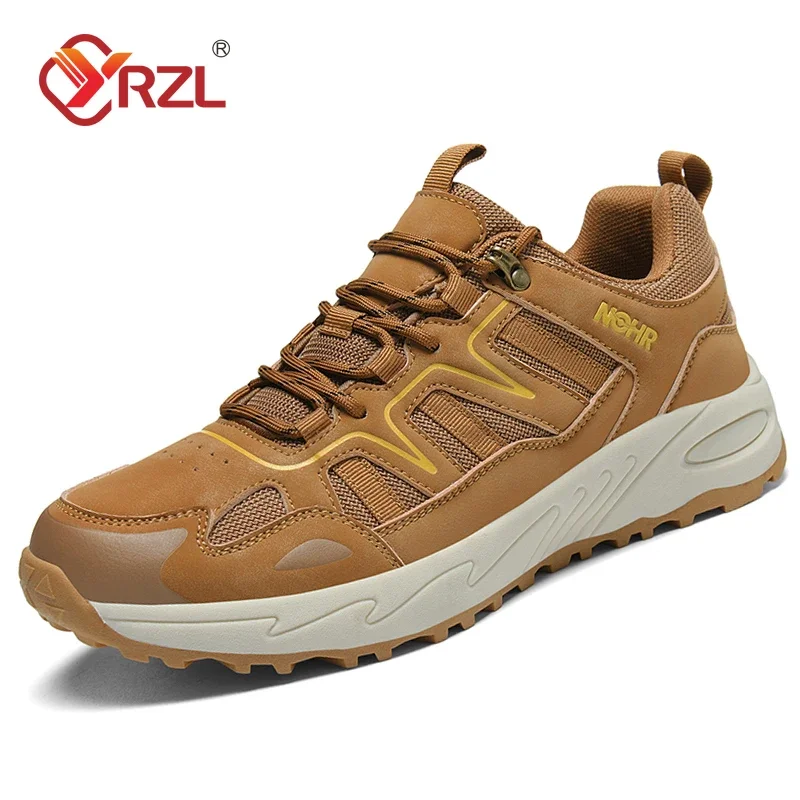 

YRZL Men Shoes Breathable Hiking Men Running Sports Anti-Skid Wear Resistant Male Shoe Outdoor Casual Travel Shoes Man Sneakers