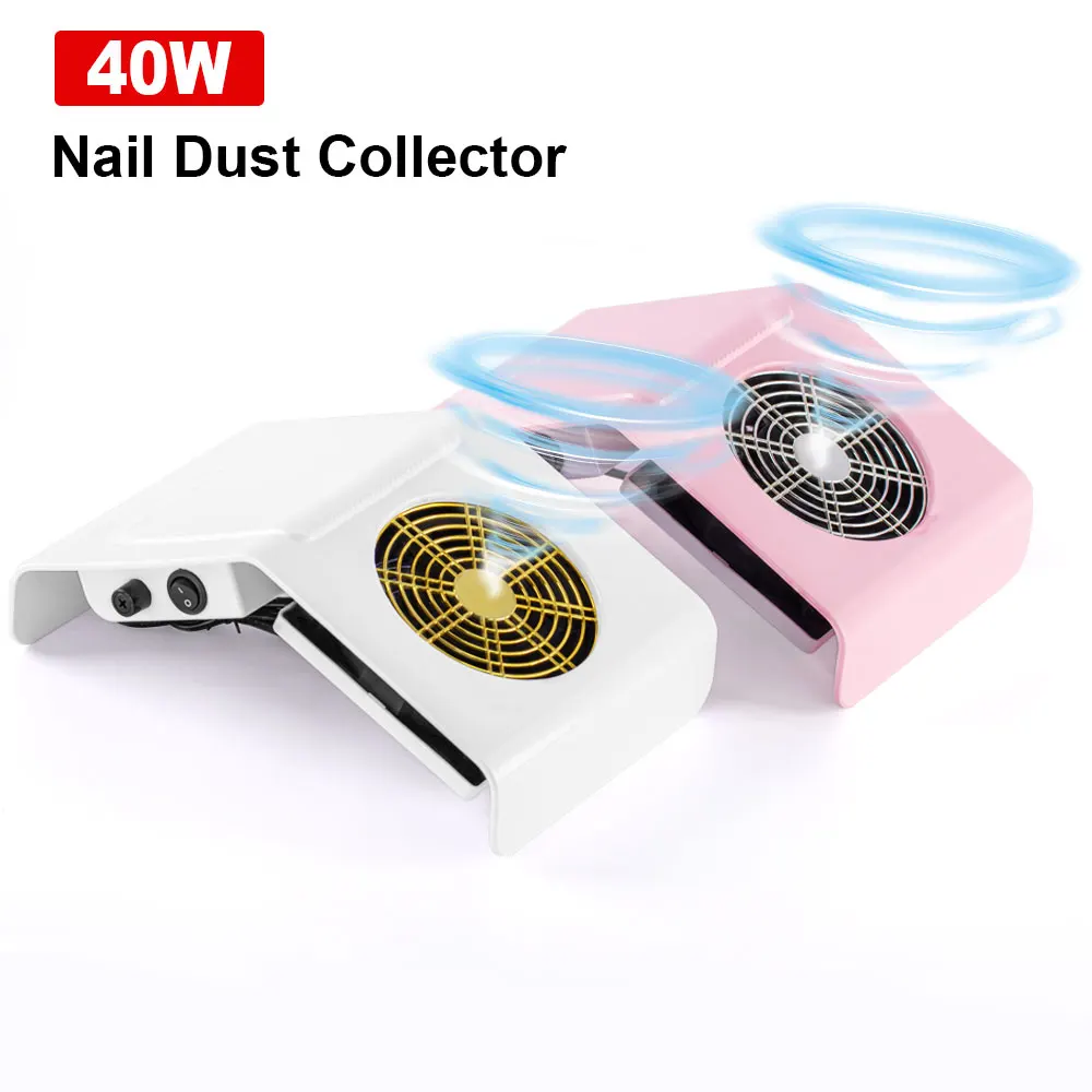 40W Durable Nail Dust Collector with Replace Storage Bag, Portable Manicure Vacuum Machine for Nail Art, Salon Home & Travel