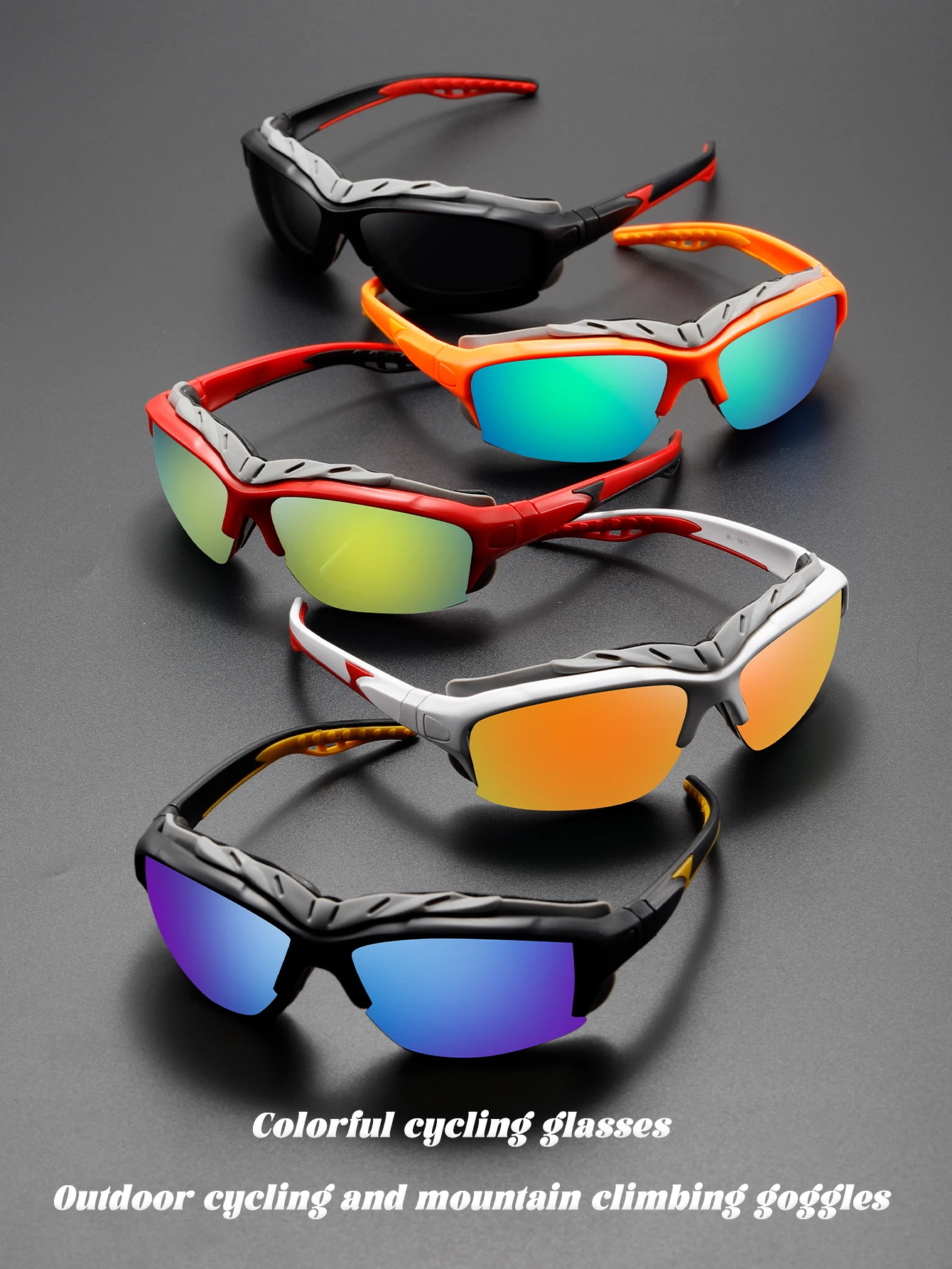 1 pair of men's cyberpunk half frame running glasses, hiking and cycling outdoor sports glasses