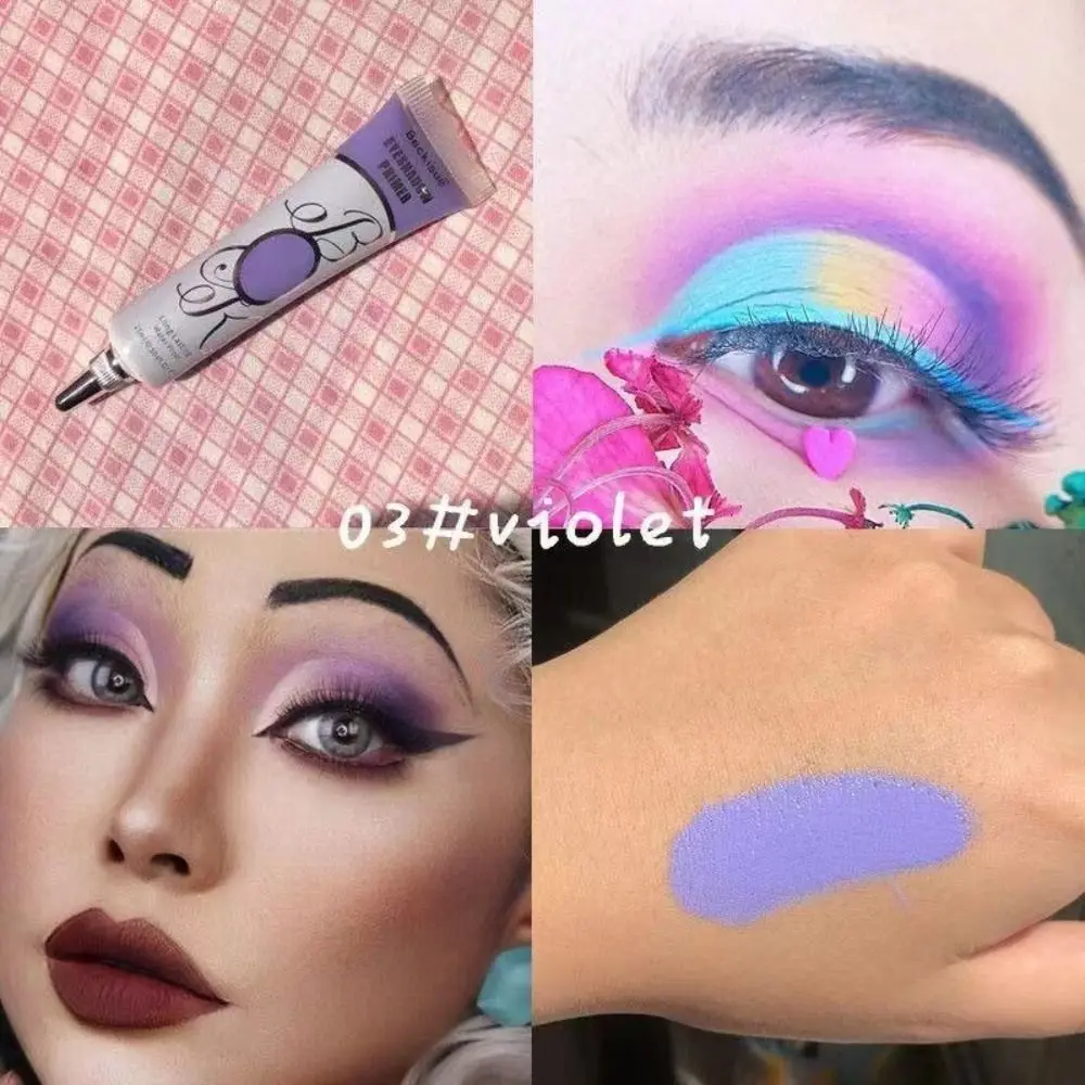 Base de sombra de olho colorida, creme à prova d'água, corretivo de olhos de longa duração, fosco, fácil de empurrar, sombra líquida, primer, maquiagem para os olhos