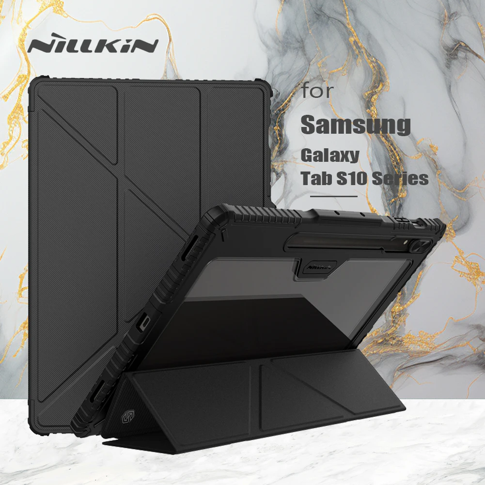 Nillkin Armor Bumper für Samsung Galaxy Tab S10 Plus / S10 Ultra Slide Camera Cover Flip Ledertasche