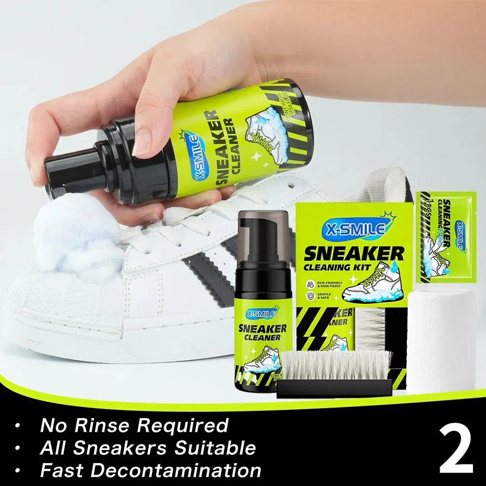 4pcs/Set Basic-Shoe Cleaning Care Kit Eco Friendly Gentle Formulas Including Dry Cleaner Stain Removal Wipe For Various Shoes