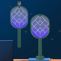 1-5PCS Electric Mosquito Killer Bug Zapper Fly Swatter USB Rechargeable Anti Mosquito Racket Fly Killer Household Insect Racket