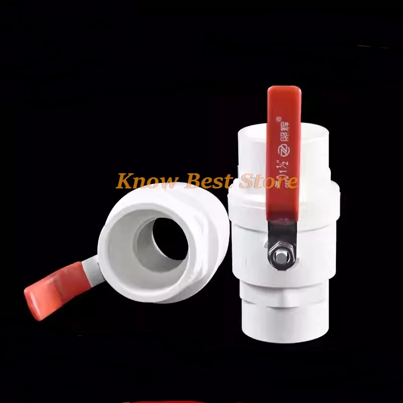 Roter PVC-Kugelhahn mit rutschfestem Griff, 20/25/32/40/50/63/75 mm Innendurchmesser, 2-Wege-Slip-Ends, wasserabschaltendes Durchflussreglerventil