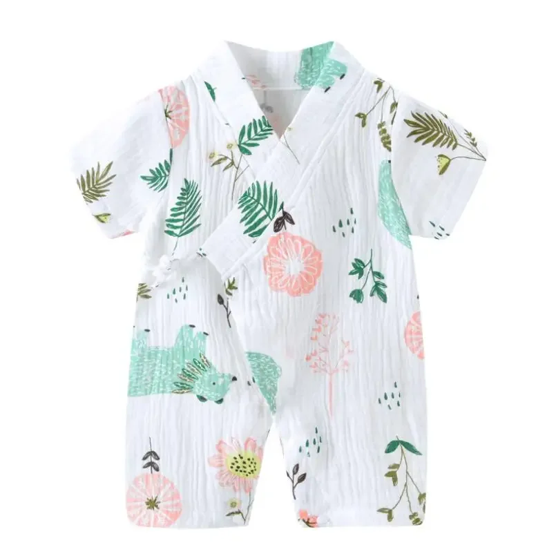 Baby Girls Boys Clothes Kid Kimono Rompers Japanese Soft Cotton Gauze Sleepwear Wedding Newborn Infants Night Jumpsuits Y685