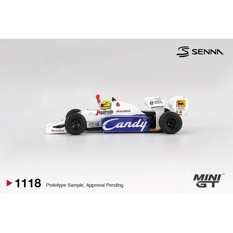 Prevendita MINIGT 1118 1:64 Toleman TG184 # 19 Ayrton Senna Monaco Grand 1984 Premio 2nd Place Diecast Model Car Collection Giocattoli