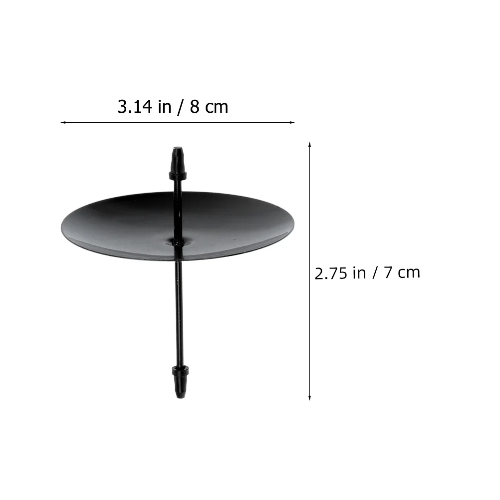 12pcs Fixators Iron Black Advent Wreath Holders Large Diameter Wax Catching Sturdy Decorative Stand For Christmas