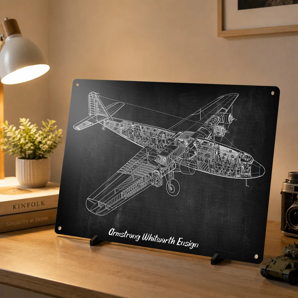 Armstrong Whitworth Ensign Metal Poster Perfect Gift for Fans Lovers Personalized Wall Art Metal Sign for Home Decorations House