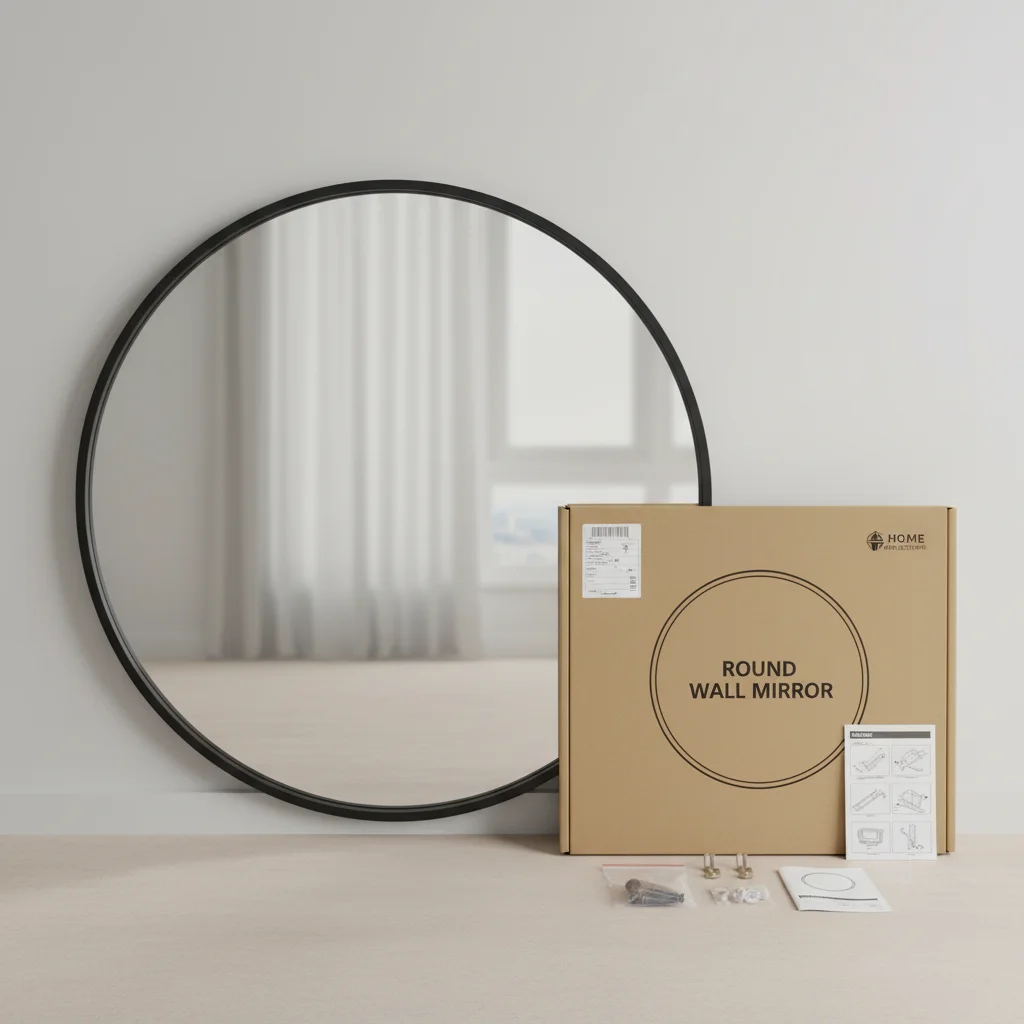 مرآة حائط مستديرة سوداء مقاس 30 بوصة للحمام الحديث، مرآة دائرية مثالية للاستخدام اليومي وتعزيز الأناقة #3