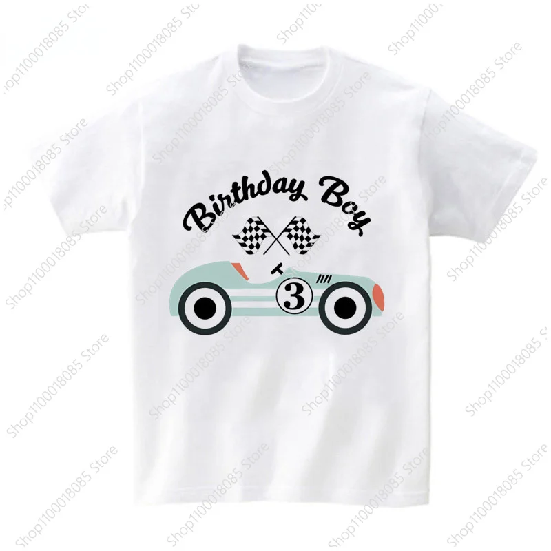 Boys Birthday Tshirt Party Racing Matching Family Outfits Pit Crew T Shirts Kids Party Custom Name Clothes Family Look Children