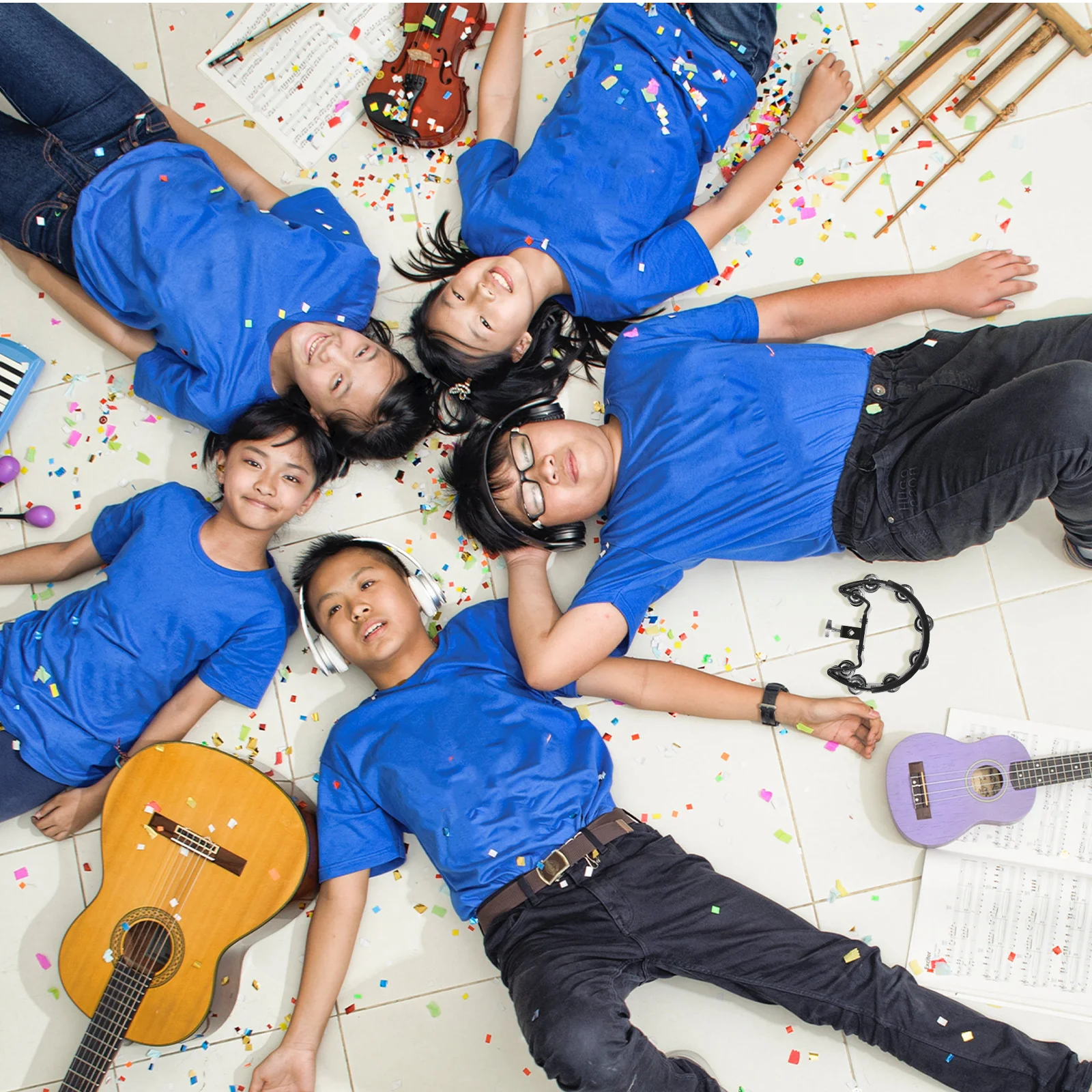 

Hand Held Percussion Bell Drum Bell Steel Durable School Party Music Instrument for Brain Hand Coordination Percussion Handbell