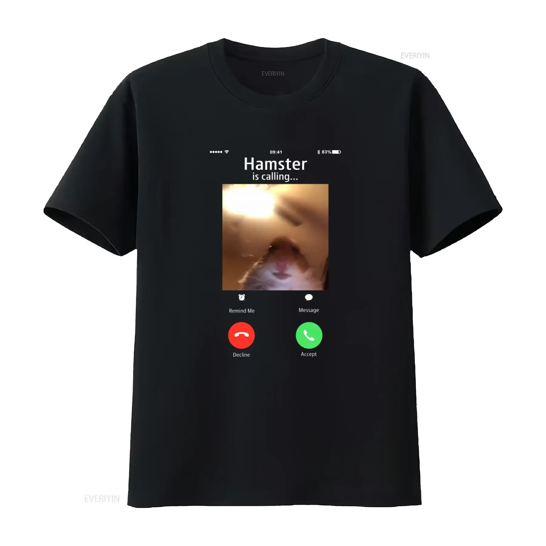 NEW LIMITED Meme Hamster Staring Front Camera Calling Funny T Shirt S 3XL vintage Washed Comfortable graphic Casual Stylish