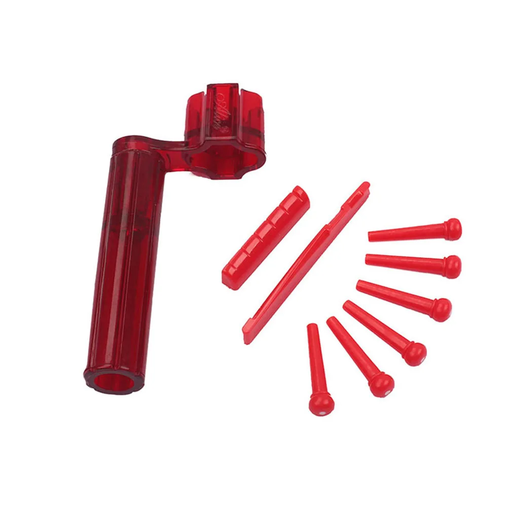 

Saddle Nut Replacement Kit Durable Plastic Bridge Saddle Nut For Guitar Repair Easy To Cut Red Color Guitar Accessory