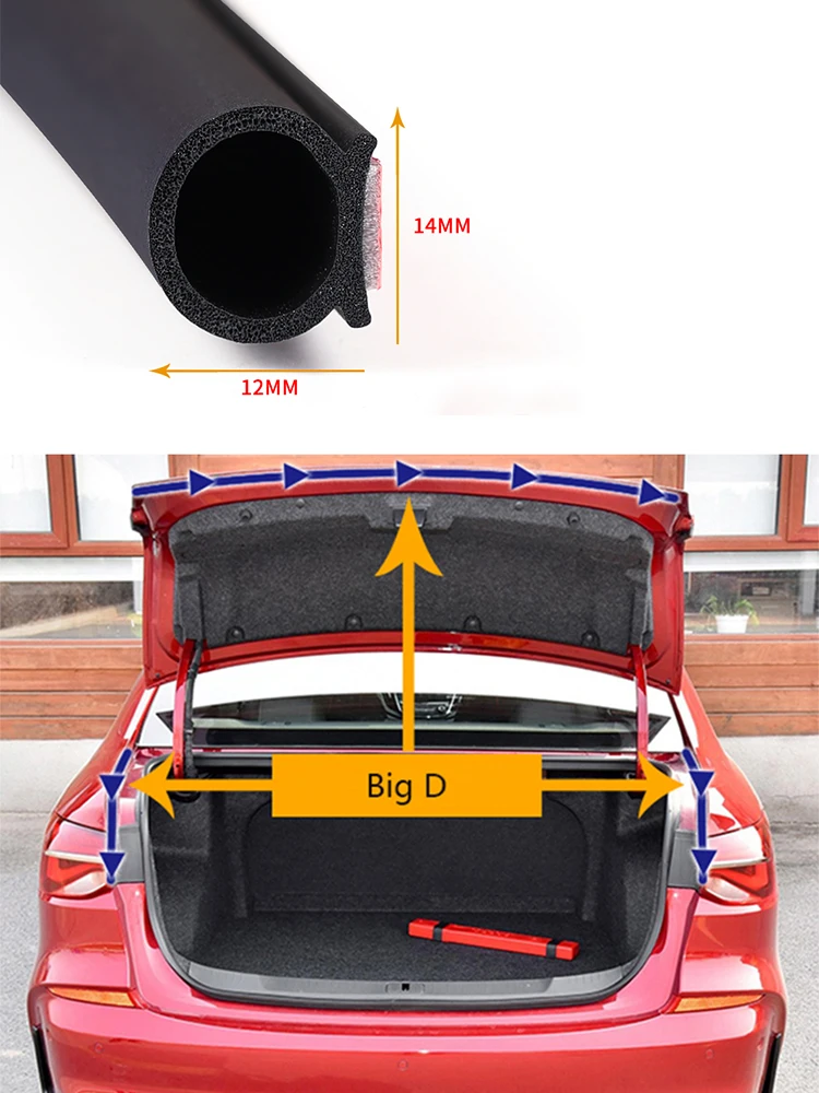 Rubber Door Seal Strip Big D Type Car Door Seal Strip Universal Noise Insulation Epdm Car Rubber Waterproof Seals For Auto