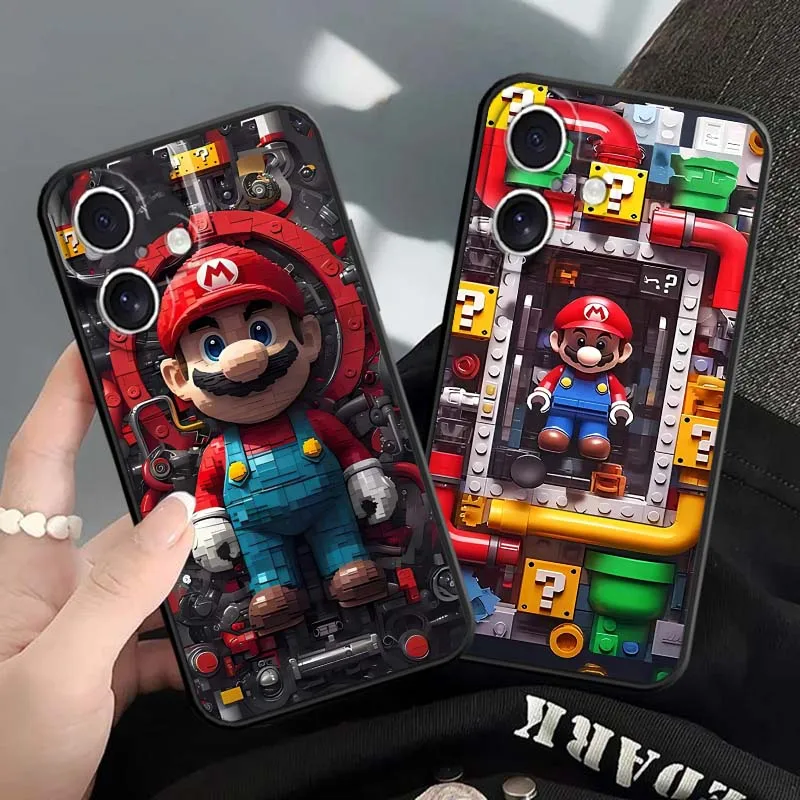 

Machinery Print Super M-Marios For Apple iPhone 16 16E 15 14 13 12 11 XS X Pro Max Plus Black Soft Silicone Cover