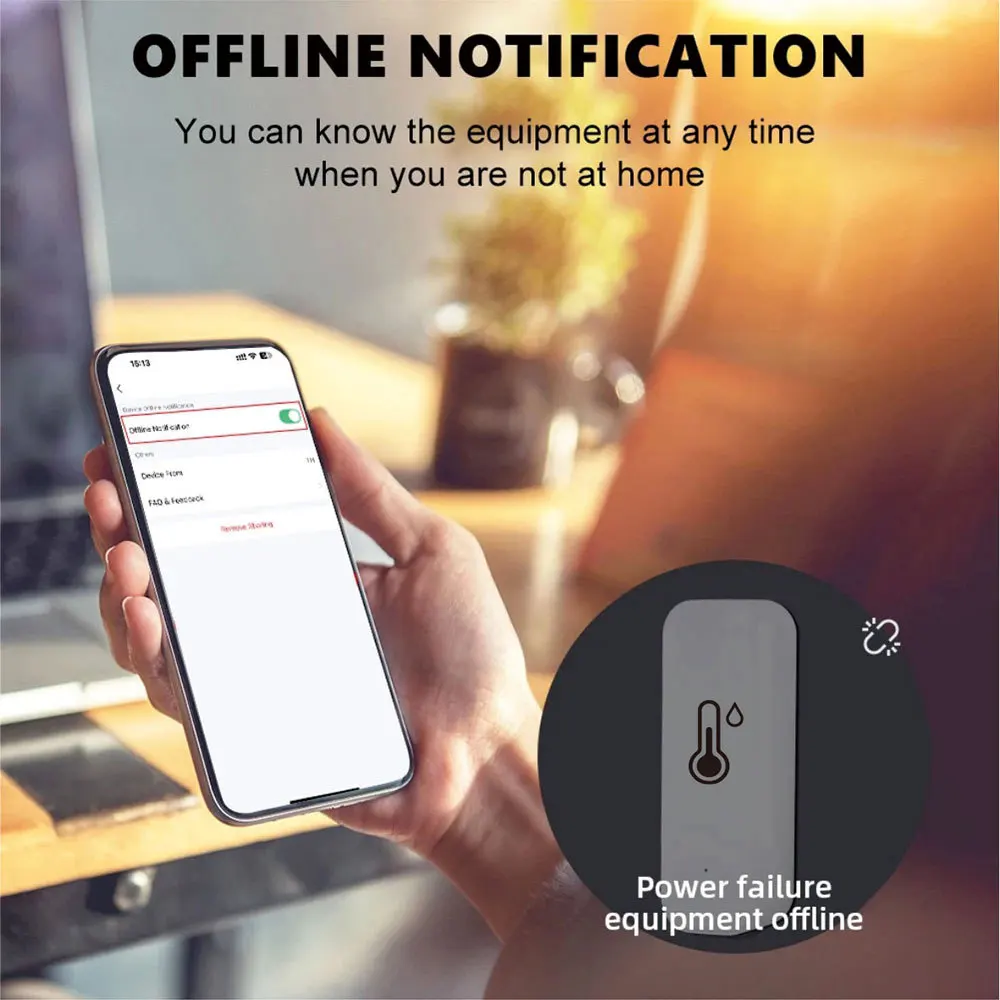 Tuya WiFi Temperature and Humidity Sensor Indoor Humidity Sensor Battery Powered APP Monitoring For Alexa Google Home Voice New