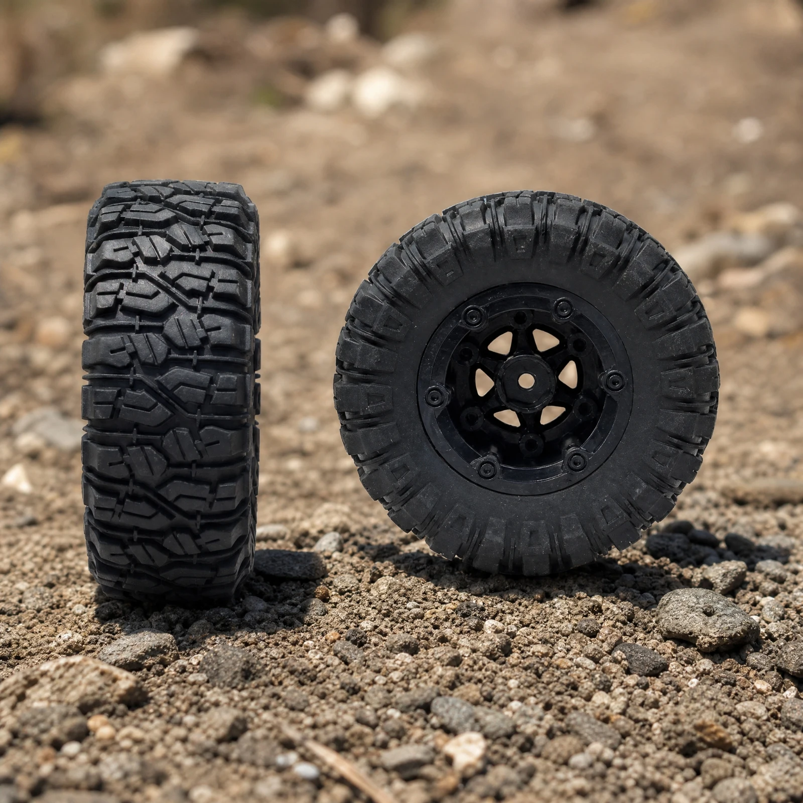 1:12 Rock-Crawling RC Rear Drivetrain Upgrade Replacement RC Drivetrain Assembly with Deep-Traction Pattern Wheel