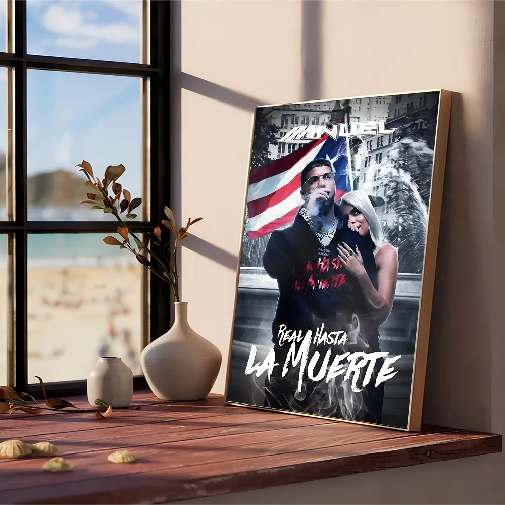 Hip Hop Rapper Anuel AA DIY Sticky Poster Whitepaper Prints Plakaty Grafika Vintage Malarstwo Dekoracyjne