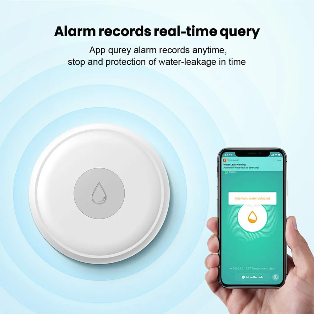 MIUCDA-Smart Water Leak Sensor, Monitor Remoto, Overflow Alarm, Segurança App, Trabalhar com Alexa, Google Home, Tuya, ZigBee