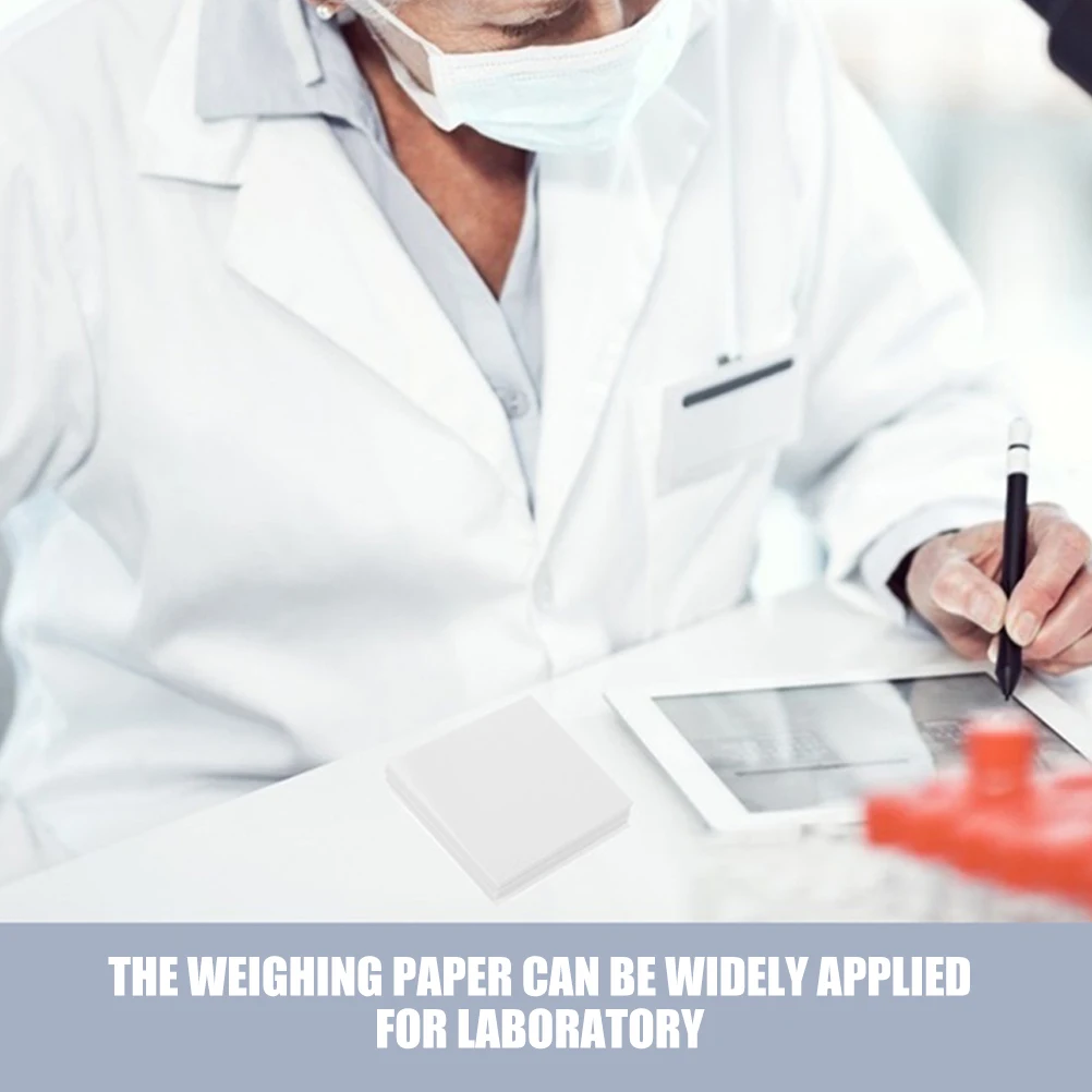

500Pcs Laboratory Sample Weighing Paper Sheets Smooth Surface Non-Adhesive Weigh Papers for Experiment Use Weighing Paper