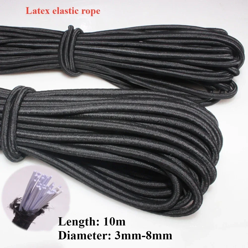 Black Rope Elastic Band Sewing Accessories Strong Elastic Cord DIY Clothing Rubber Bands Elastics 3/4/5/6/8MM Craft Supplies