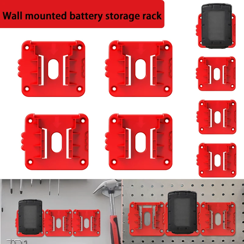 

For Milwaukee M&18 Battery Holder For 18V Li-ion Battery Can be Fixed on the Wall Battery Connector Mounting